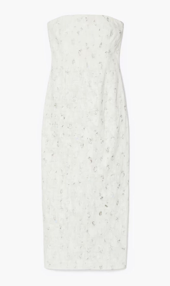 EMBELLISHED LINEN DRESS