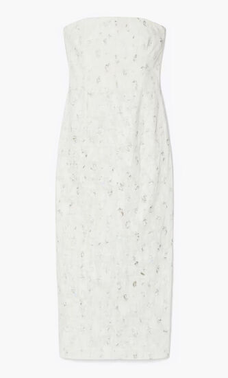 EMBELLISHED LINEN DRESS