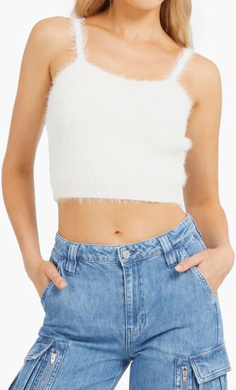 SL SAHAR FUZZY SWTR CAMI