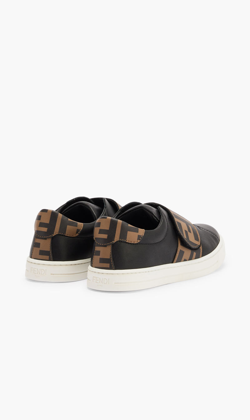 スニーカー Fendi Leather And Nabuk Sneakers With Lateral Logo NEW FENDI MEN'S CURRENT FASTER BEIGE NUBUCK LEATHER TRAINERS