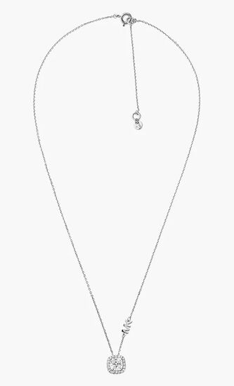 Brilliance Sterling Silver Cushion Cut Pendant Necklace