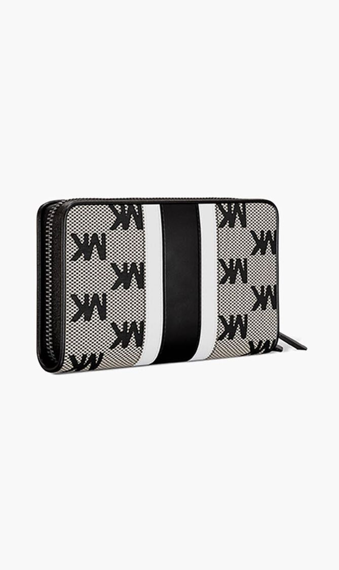 Large Striped Logo Jacquard Smartphone Wristlet