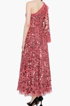 Falling Leaves One Shoulder Ankle Gown