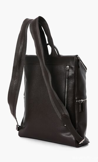 Zipper Leather Backpack