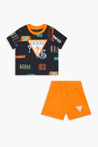 Logo Printed Cotton Set of T-shirt And Shorts