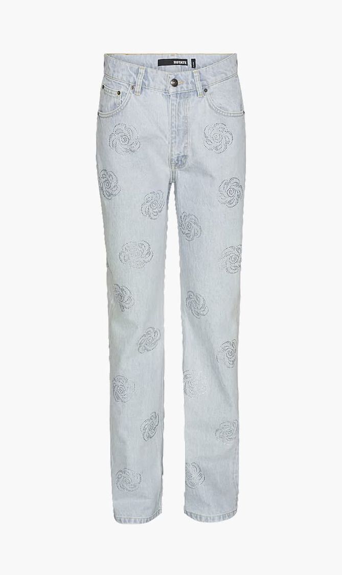 WASHED TWILL STUD JEANS