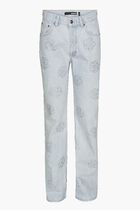 WASHED TWILL STUD JEANS