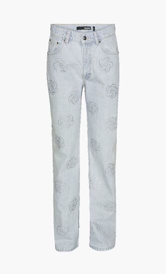 WASHED TWILL STUD JEANS