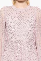 Scatter Dot Round Neck Ankle Gown