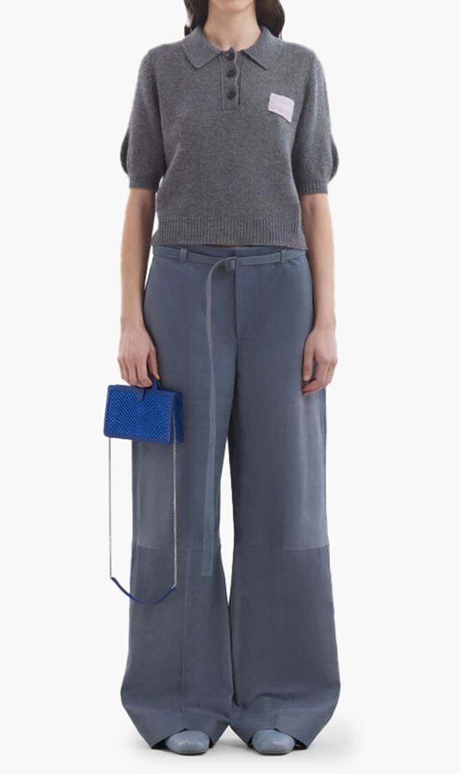 Blue Rhinestone Tropicalia Long Wallet With Chain Strap