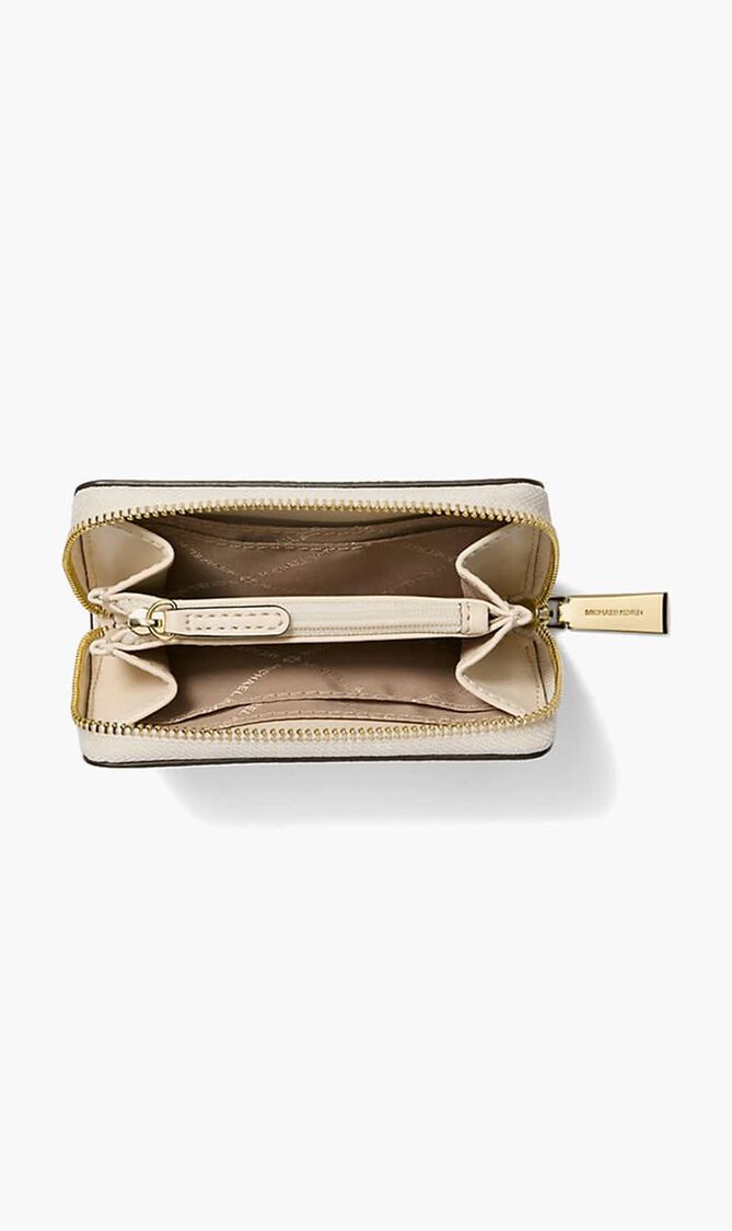 Jet Set Small Pebbled Leather Zip Around Card Case