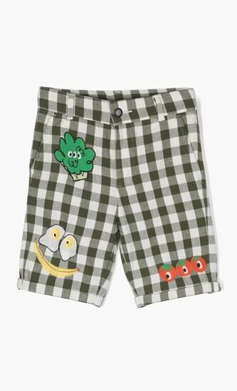 motif-embroidered cotton short