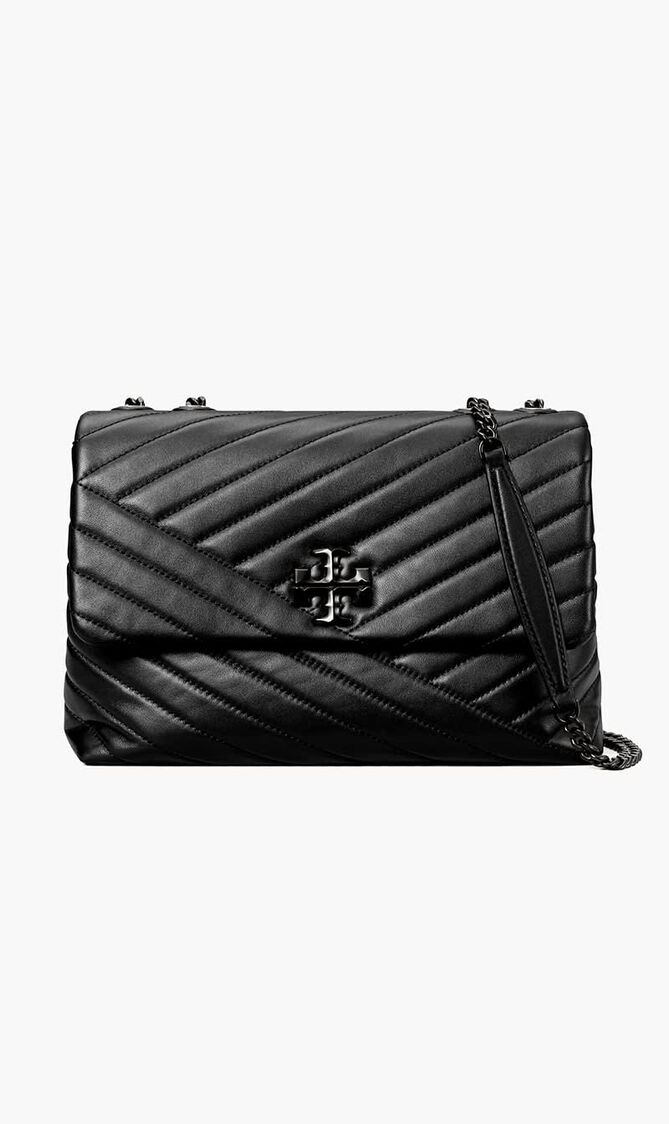 KIRA CHEVRON POWDER COATED CONVERTIBLE SHOULDER BAG