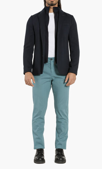 Textured Cotton-Blend Trouser