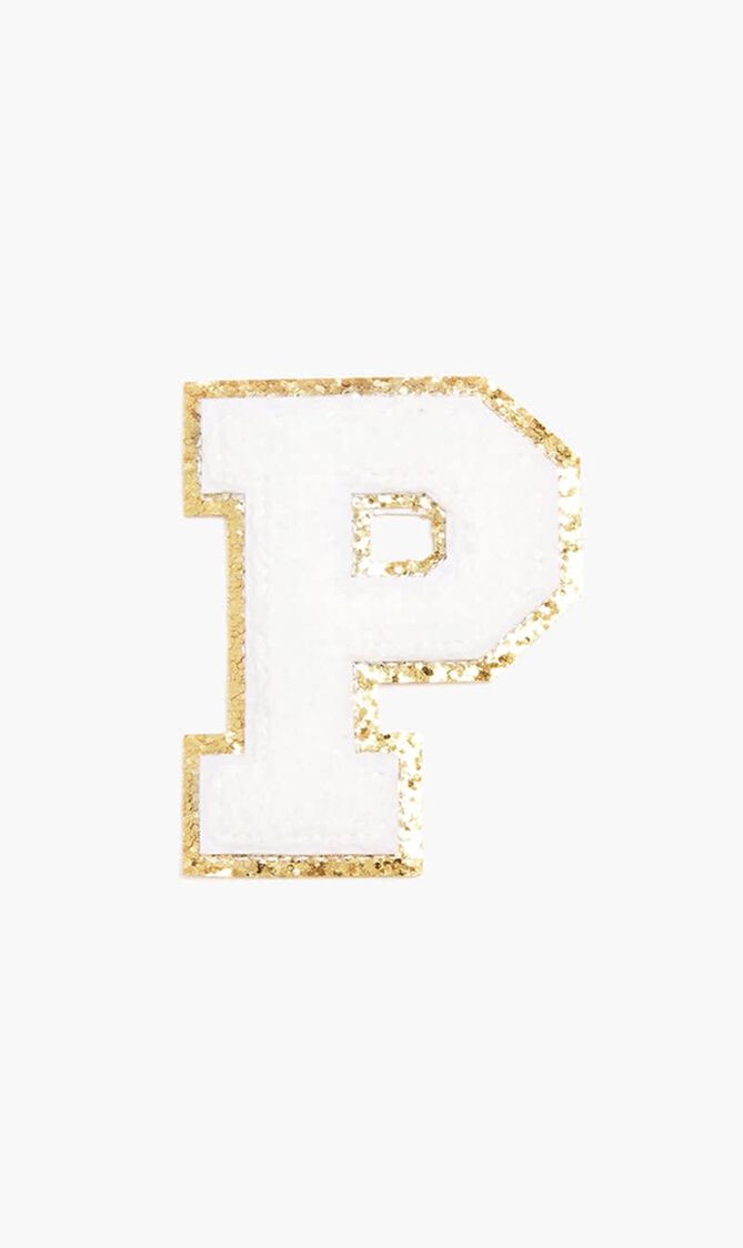 Chenille Sparkle Letter 'P' patch