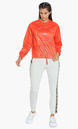 Luka Leather Look Crew Sweatshirt
