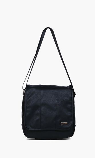 Solid Leather Crossbody Bag