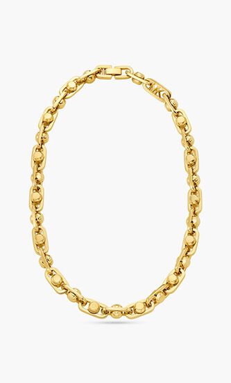 Astor Large Precious Metal-Plated Brass Link Necklace