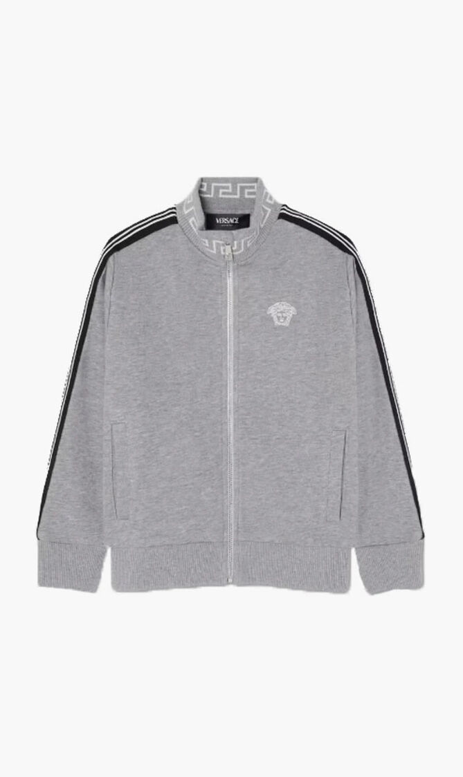 SWEATSHIRT MELANGE FLEECE + CONTRAST + MEDUSA EMBROIDEY