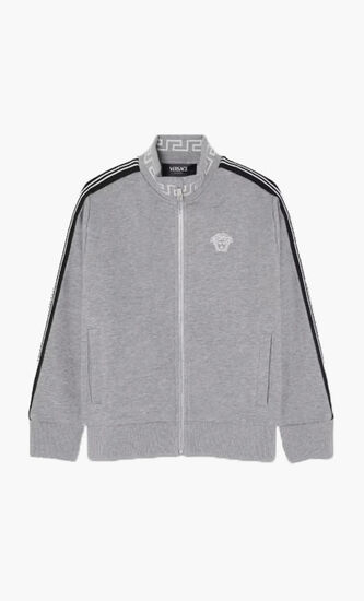 SWEATSHIRT MELANGE FLEECE + CONTRAST + MEDUSA EMBROIDEY