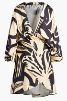 SHORT LONG SLEEVE WRAP DRESS