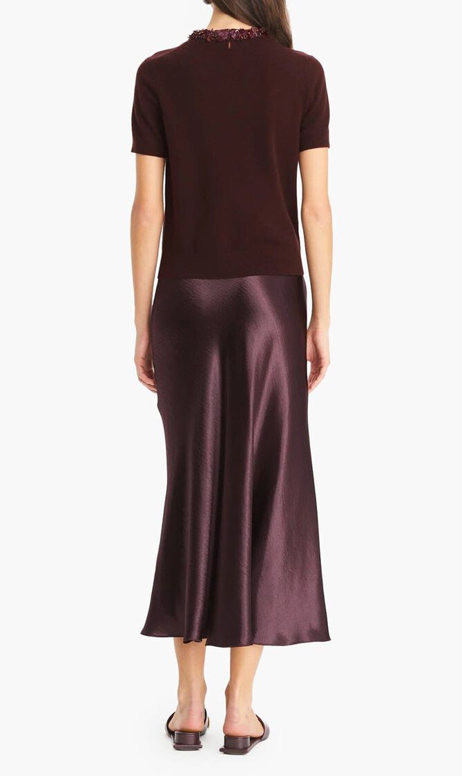 Wool And Sequin Short Sleeved Sweater