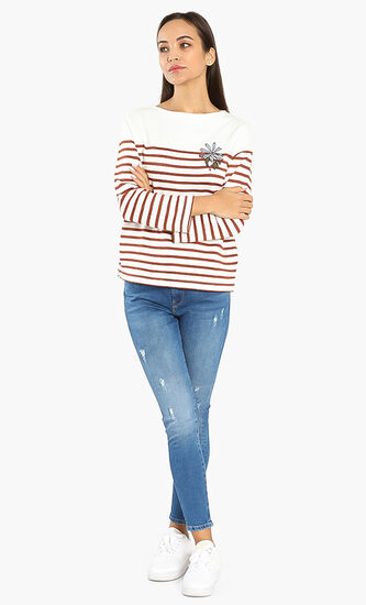 Striped Long Sleeves Top