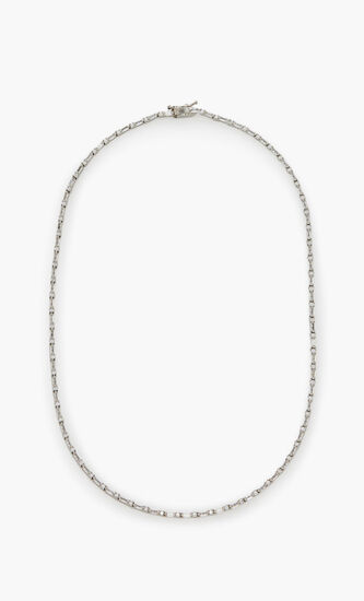 CKJ 10 CTTW BAGUETTEROUND CZ THIN NECKLACE