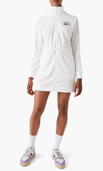 Zip Neck Sweatshirt Dress