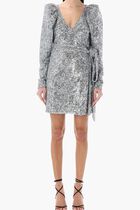 SEQUINS MINI WRAP DRESS