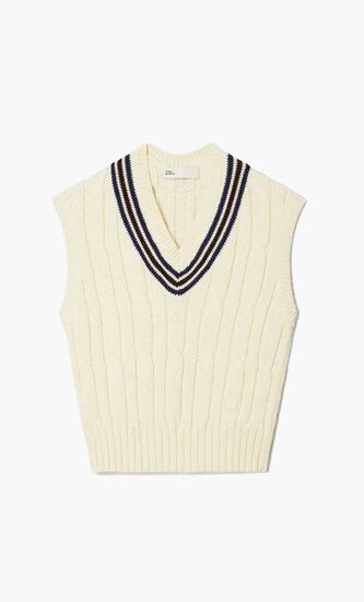 TORY SPORT WOOL CABLE KNIT TENNIS VEST