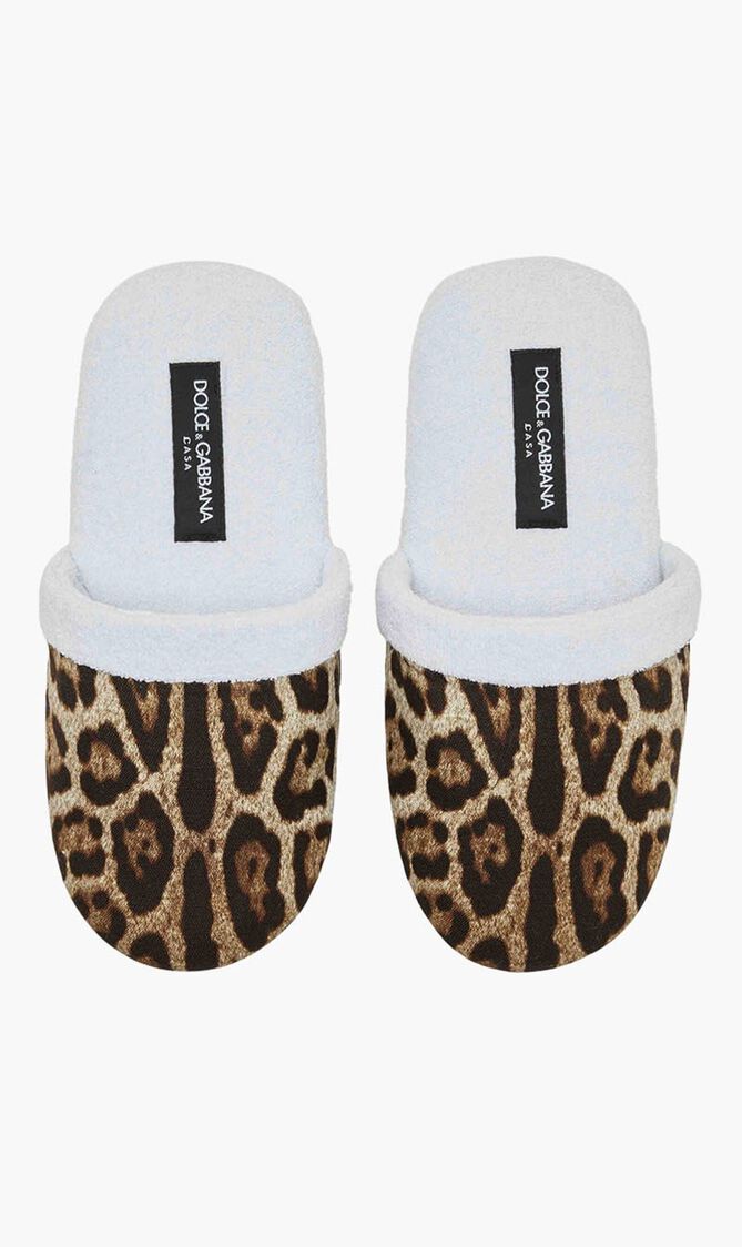 Leopard Cotton Terry Slippers