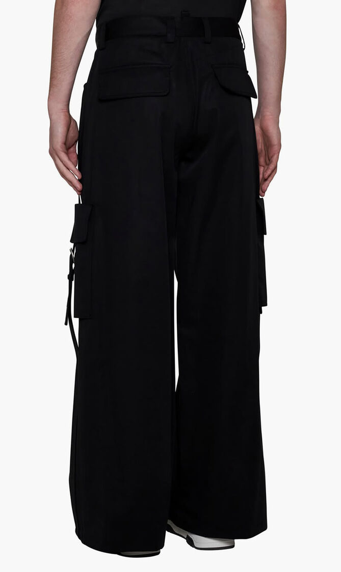 BUCKLES COT CARGO PANT BLACK NO COLOR BUCKLES COT CARGO PANT BLACK NO COLOR