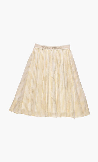 Lizard Print Crepe Skirt