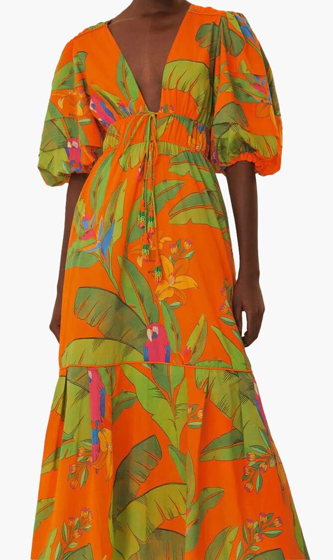 Fresh Macaws Midi Dress