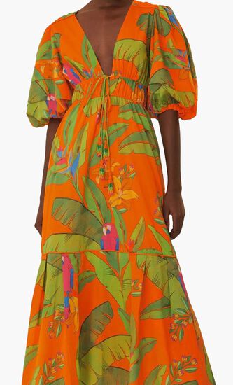 Fresh Macaws Midi Dress