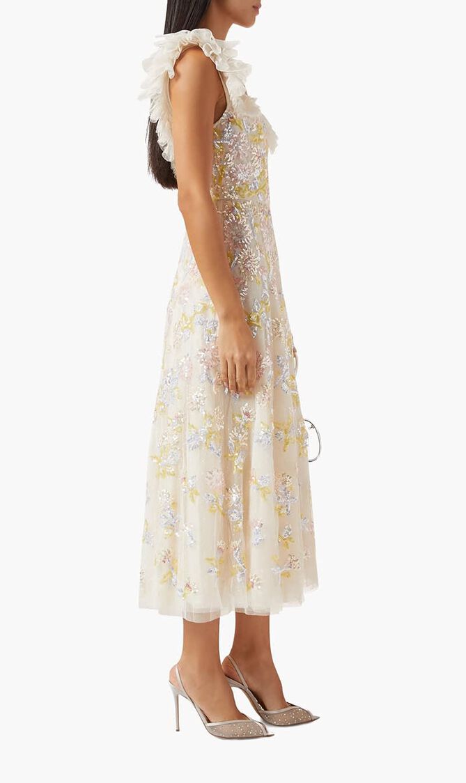 Sequin Dandelion Ruffle Ballerina Dress