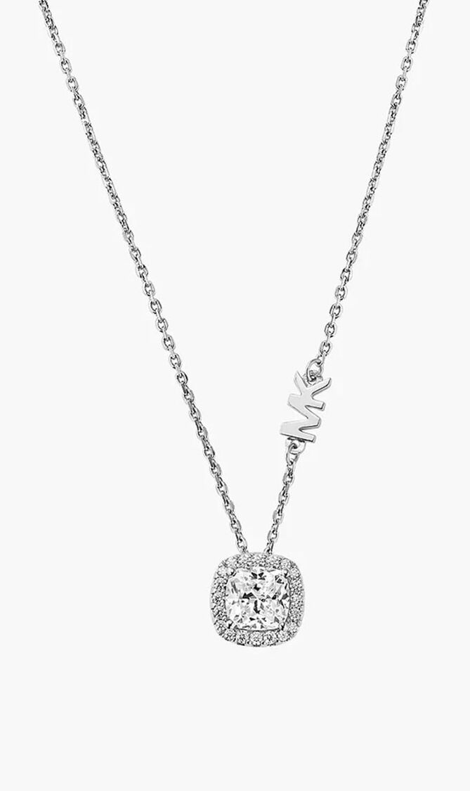 Brilliance Sterling Silver Cushion Cut Pendant Necklace