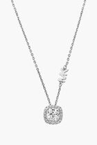 Brilliance Sterling Silver Cushion Cut Pendant Necklace
