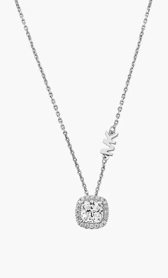 Brilliance Sterling Silver Cushion Cut Pendant Necklace