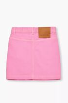 Contrast-Stitch Denim Mini Skirt