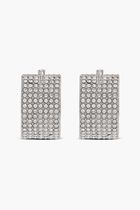 RIH HOOP SMALL WHITE CRYSTALS & SILVER BASE