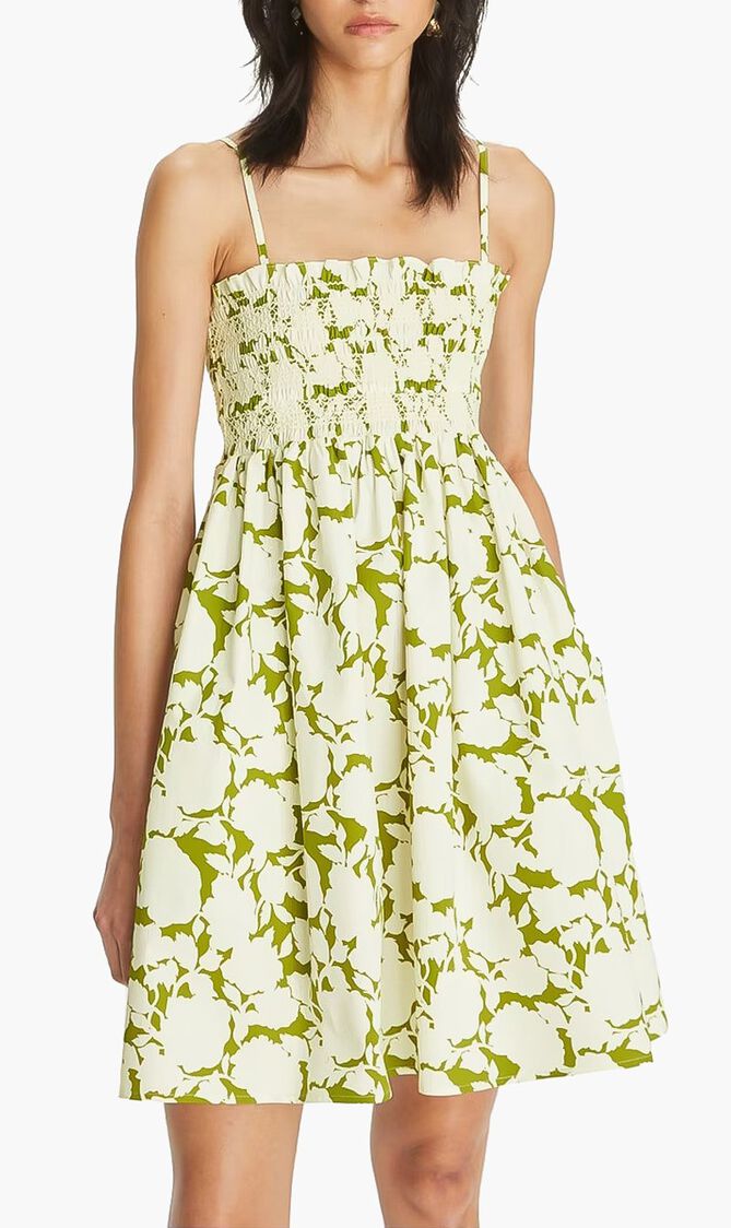 Printed Smocked Mini Dress