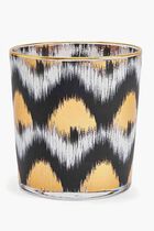 LMS IKAT GOLD GLASS TUMBLER - BLACK GOLD