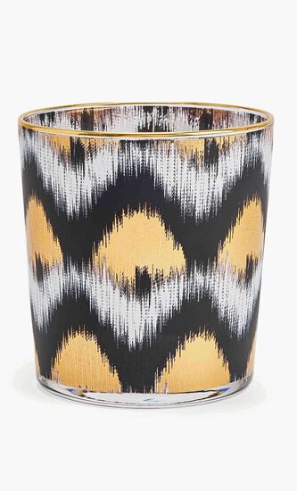 LMS IKAT GOLD GLASS TUMBLER - BLACK GOLD