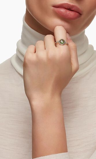 Tahlia Ring, Green, Gold-Tone Plated
