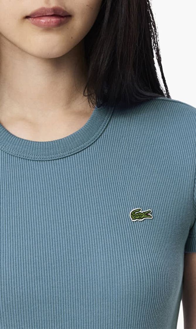 Slim Fit Ribbed Cotton T-shirt