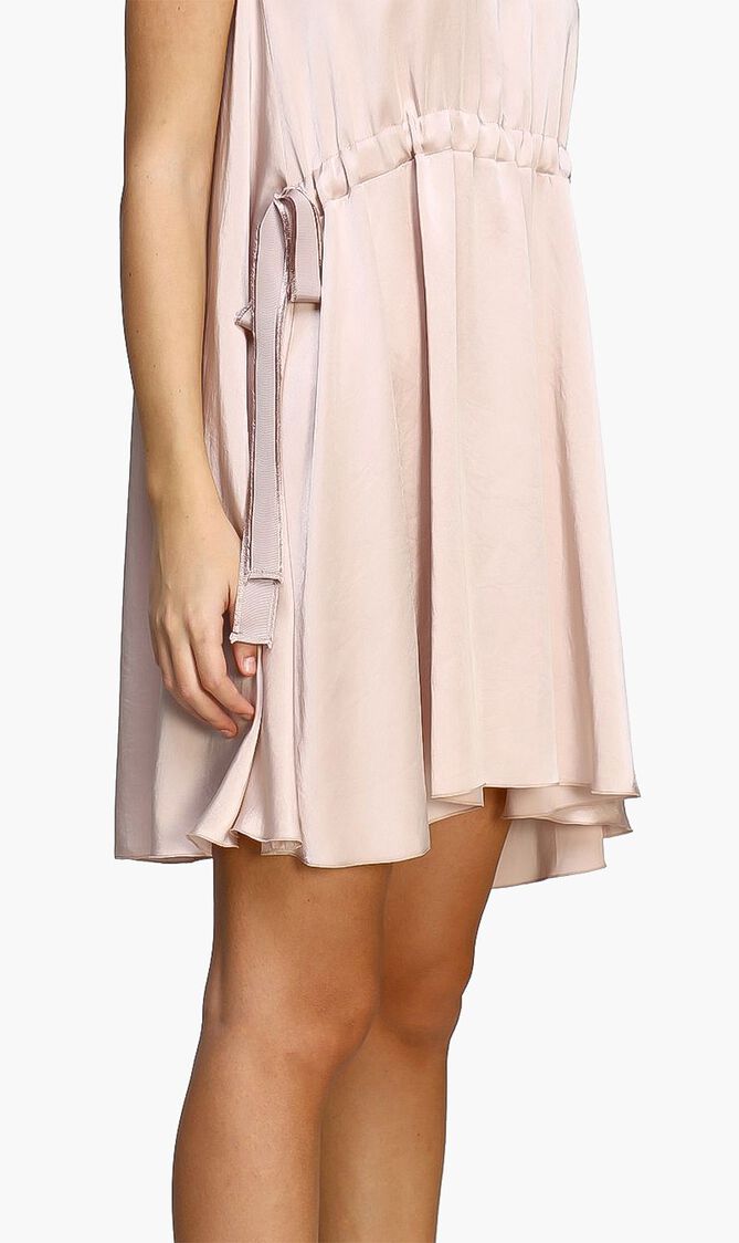 Drawstring Waist Shift Dress