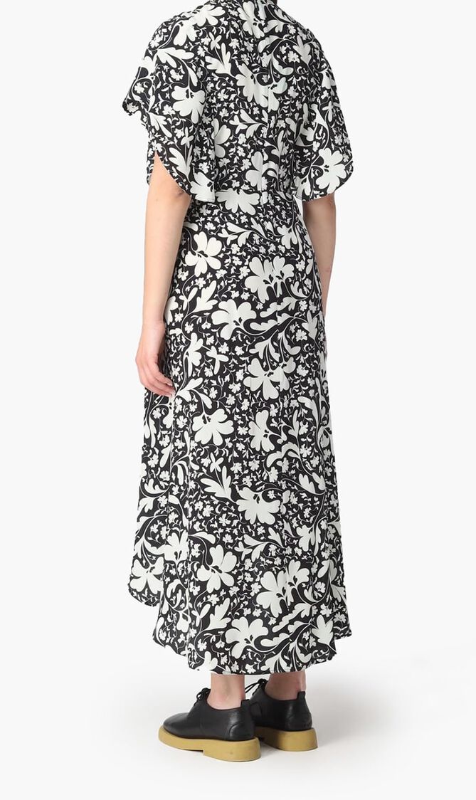 Floral Print Silk Dress