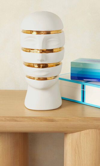 Atlas Sliced Bust Sculpture Medium White